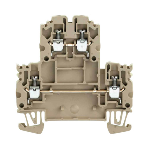 Weidmuller WDK 2.5N Double-Level Terminal Block, 2.5mm², 24A, 400V, Screw Connection, Beige, TS 35 Mount
