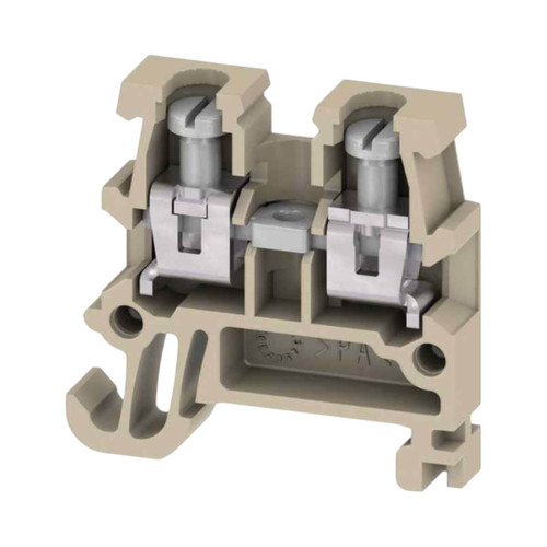Weidmuller AKZ 1.5 Feed-Through Terminal Block, 1.5mm², 17.5A, 250V, Screw Connection, Beige, TS 15 Mount