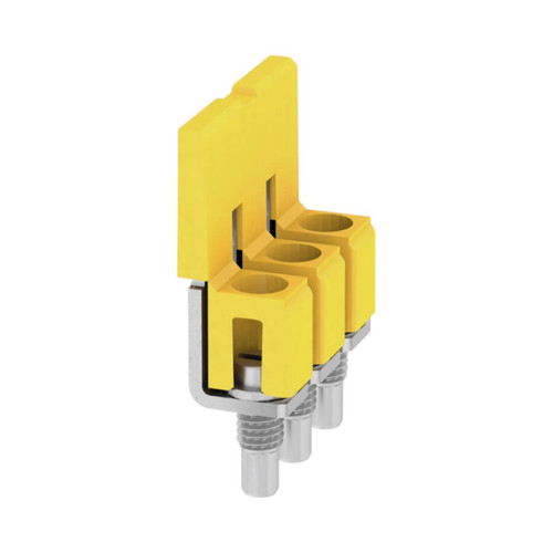 Weidmuller WQV 4/3 Cross-Connector for Terminal Blocks, 3 Pole, 4mm², 41A, Yellow, Screw-In, Insulated