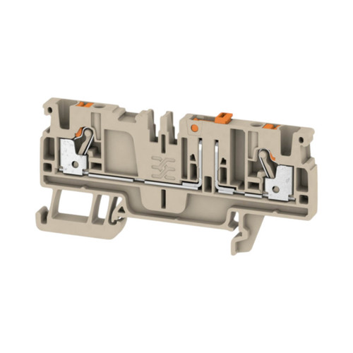 Weidmuller ADT 2.5 2C Test-Disconnect Terminal Block, 2.5mm², 20A, 500V, Push-In, 2 Connections, Beige, TS 35