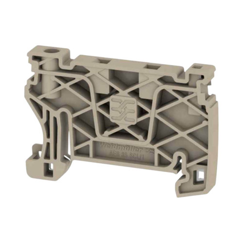 Weidmuller AEB 35 SCL/1 V0 End Bracket, Beige, Snap-On with Label Holder, TS 35 DIN Rail Mount, Screwless