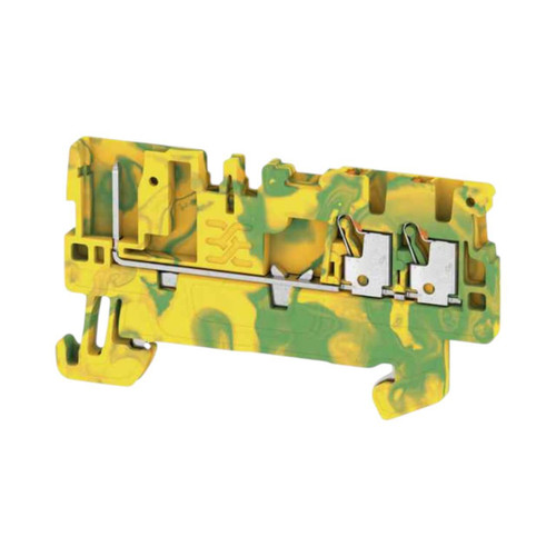 Weidmuller APGTB 1.5 PE 3C/1 Earth Terminal Block, 1.5mm², 500V, Push-In, 3 Connections, Green/Yellow, TS 35