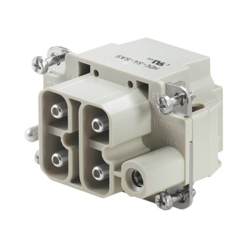 Weidmuller MixMate Series Heavy-Duty Connector, Male, Beige, 1000V, 40A, 4 Pole, Axial Screw Connection