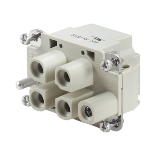 Weidmuller MixMate Series Female Heavy-Duty Connector, 1000V, 40A, 4 Pole, Axial Screw Connection, Beige