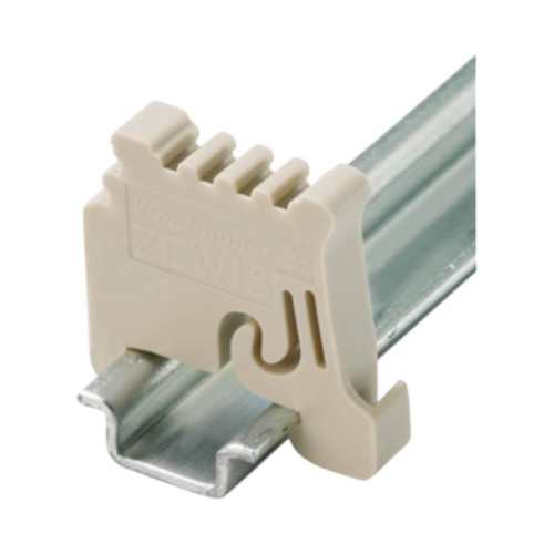 Weidmuller ZEW 15 End Bracket, Beige, Plastic, Snap-On for Terminal Blocks, TS 15 DIN Mount