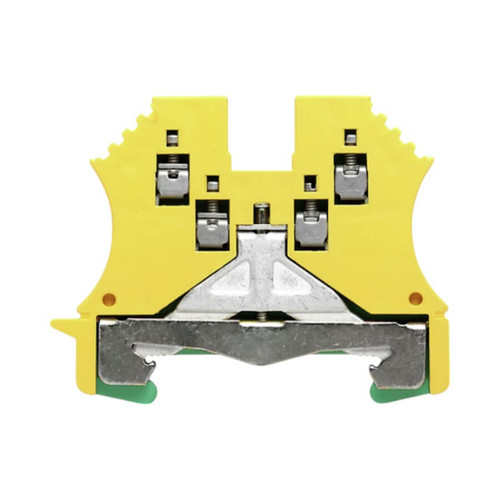 Weidmuller WPE 1.5/ZZ Earth Terminal Block, 1.5mm², 800V, Screw Connection, Green/Yellow, TS 35 Mount
