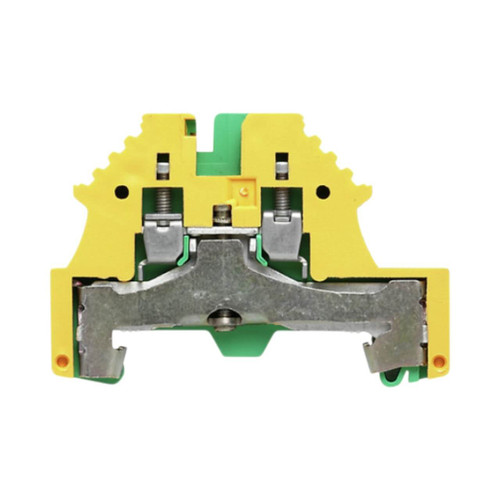 Weidmuller WPE 2.5N Earth Terminal Block, 2.5mm², 500V, Screw Connection, Green/Yellow, TS 35 DIN Mount
