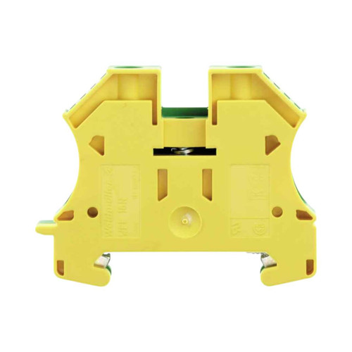 Weidmuller WPE 16N Ground Terminal Block, 16mm², 690V, Screw Connection, Green/Yellow, TS 35 DIN Mount