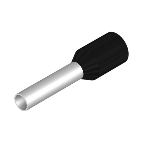 Weidmuller Wire-End Ferrule for Crimping, 1.5mm², 10mm Stripping Length, Black, Electro-Tinned Copper