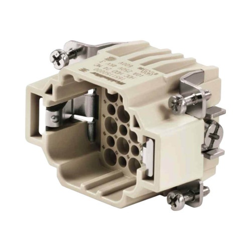 Weidmuller HDD Series Heavy-Duty Connector Insert, Male, 24 Pole, 10A, 250V, Crimp Connection, Beige