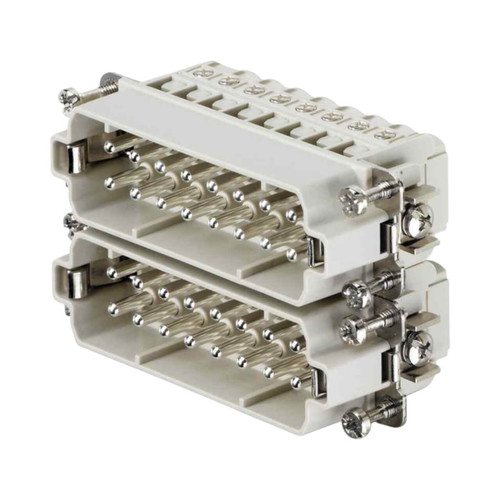 Weidmuller HDC HA Heavy-Duty Connector Insert, Male, 16 Pole, 16A, 250V, Screw Connection, Beige