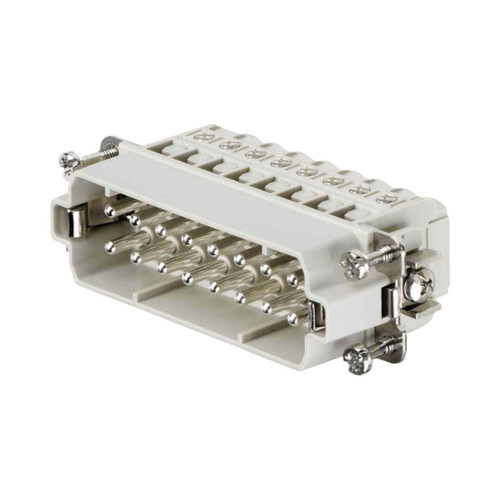 Weidmuller HA Series Heavy-Duty Connector Insert, Male, 16 Pole, 16A, 250V, Screw Connection, Beige