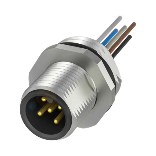 Balluff BCC Receptacle, M12 Male Straight, 5-Pin, A-Coded, 2m PUR Black Cable, 4A, IP68, 60V AC/DC