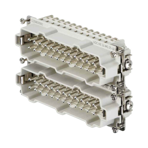 Weidmuller HE Series Heavy-Duty Connector Insert, Male, 24 Pole, 16A, 500V, Screw Connection, Beige