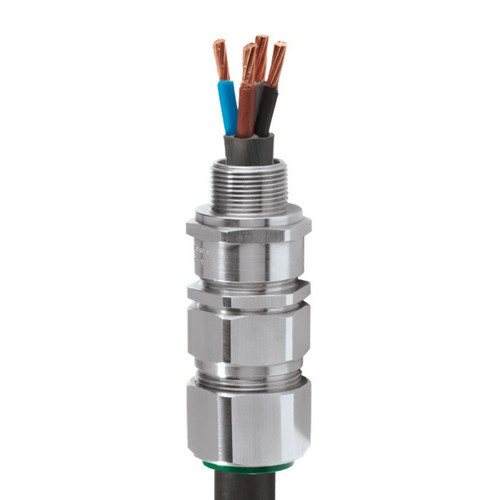 CMP E1FX Hazardous Area Cable Gland, M25, suits 18.2 to 26.2mm Cable, Braided/SWA, Nickel Plated Brass, IECEx
