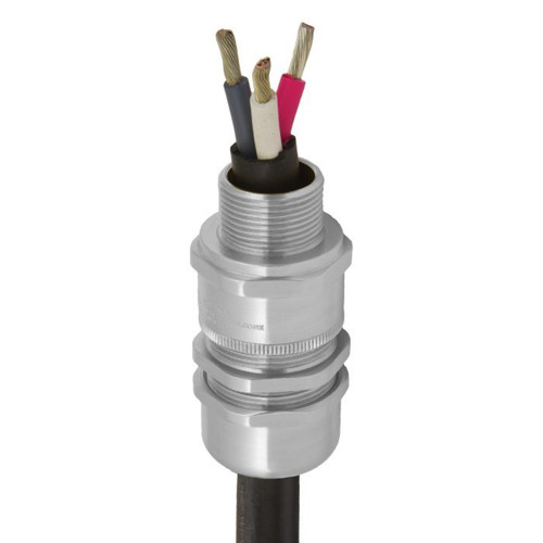 CMP SS2K Double Seal Cable Gland, M20, 6.5-14mm Cable, Nickel-Plated Brass, Unarmoured/Braided, Ex d/e/t/n