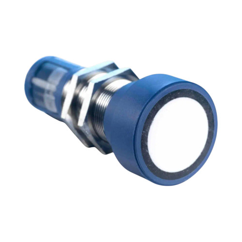 Microsonic mic+340 Ultrasonic Sensor, M30, 350-5000mm Range, Analog 4-20mA/0-10V Output, 9-30V DC, LED Display