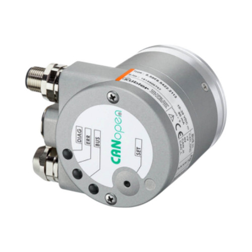 Kubler 5868 Absolute Multiturn Encoder, 10mm Shaft, CANopen, 16-bit Singleturn, 12-bit Multiturn, 3 x M12