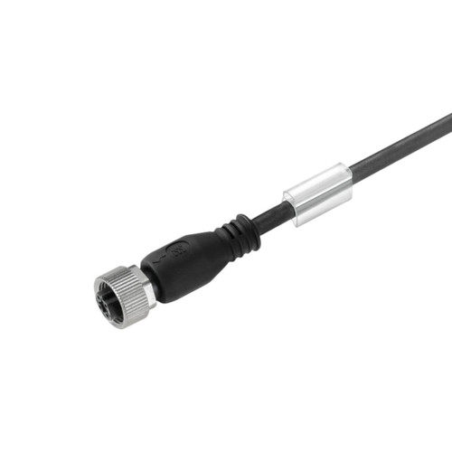Weidmuller SAIL M12 Female Straight to Unterminated Sensor Actuator Cable, 4 Way, Unshielded, 10m, PUR Black