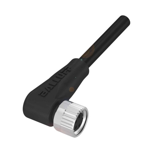 Balluff BCC Single-Ended Cable, M8 Female Angled, 4-Pin, A-Coded, 5m PUR Black, Unshielded, IP67/IP69K