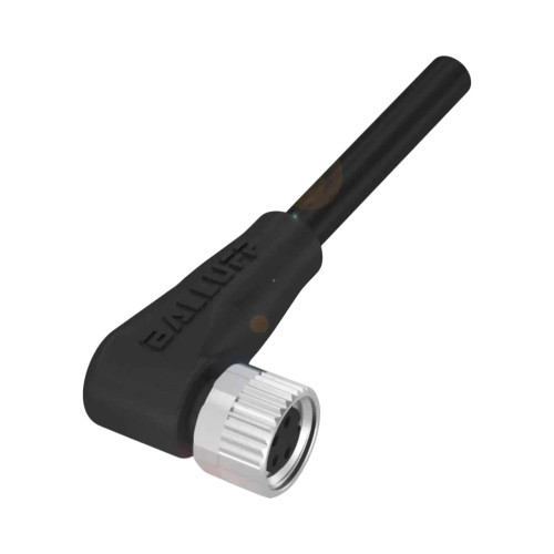 Balluff BCC Single-Ended Cable, M8 Female Angled, 4-Pin, A-Coded, 5m PUR Black, Unshielded, IP67/IP69K