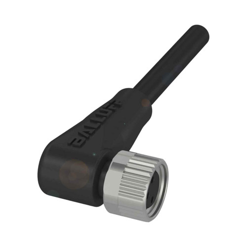 Balluff BCC Single-Ended Cable, M8 Female Angled, 3-Pin, A-Coded, 5m PUR Black, Unshielded, IP67/IP69K