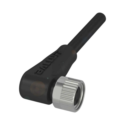 Balluff BCC Single-Ended Cable, M8 Female Angled, 3-Pin, A-Coded, 5m PUR Black, Unshielded, IP67/IP69K