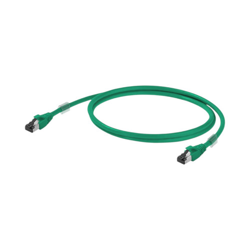 Weidmuller Industrial Ethernet Patch Cable, RJ45 to RJ45, Cat.6A, 2m, Green, Shielded, IP20