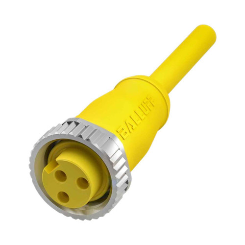 Balluff BCC Single-Ended Power Cable, 7/8" Female Straight, 3-Pin, 5m PVC Yellow, 300V, IP67/IP68