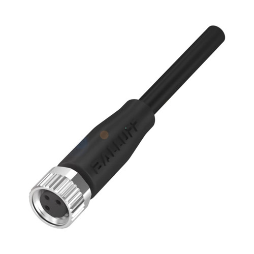 Balluff BCC Single-Ended Cable, M8 Female Straight, 3-Pin, A-Coded, 2m PUR Black, 60V, 4A, IP67/IP69K