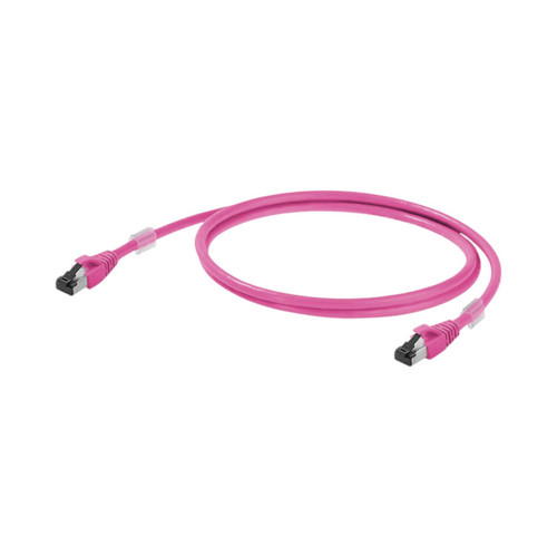 Weidmuller Industrial Ethernet Patch Cable, RJ45 to RJ45, Cat.6A, 1m, Magenta, Shielded, IP20