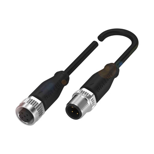 Balluff BCC Double-Ended Cable, M12 Female 5-pin to M12 Male 4-pin, A-Coded, 10m, Straight, Black, IP67