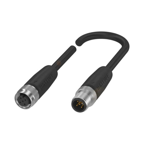 Balluff BCC Double-Ended Cable, M12 Female to M12 Male, 5-Pin, A-Coded, 5m PUR Black, Shielded, 60V, IP67