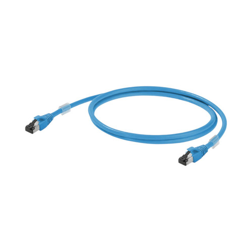 Weidmuller Network Ethernet Patch Cable, RJ45 to RJ45, Cat.6A, 3m, Blue, Shielded, IP20