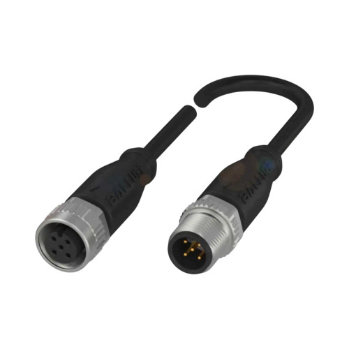 Balluff BCC Double-Ended Cable, M12 Female to M12 Male, 5-Pin, A-Coded, 10m, PUR Black, Straight, IP67