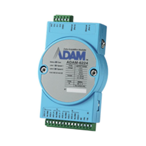 Advantech ADAM-6224 Remote I/O Module, 4 Analog Outputs, 4 Digital Inputs, Modbus TCP/SNMP/MQTT, 2 x RJ45