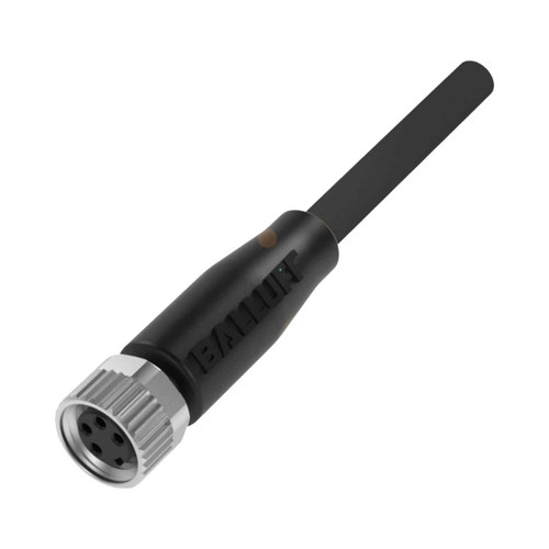 Balluff BCC Single-Ended Cable, M8 Female Straight, 4-Pin, A-Coded, 5m PUR Black, 60V AC/DC, 4A, IP67/IP69K