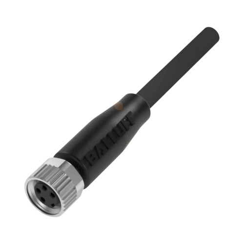Balluff BCC Single-Ended Cable, M8 Female Straight, 4-Pin, A-Coded, 5m PUR Black, 60V AC/DC, 4A, IP67/IP69K