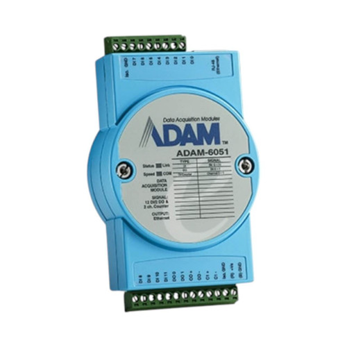 Advantech ADAM-6051 Ethernet I/O Module, 12 Digital Inputs, 2 Digital Outputs, Modbus TCP, 10-30V DC