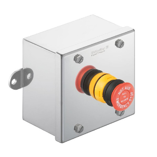 Weidmuller IECEx Emergency Stop Local Control Station, 2 NC, Stainless Steel, 150x150x90mm, Ex de