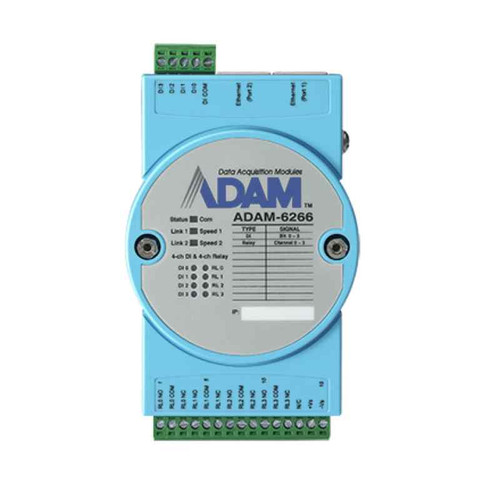 Advantech ADAM-6266 Modbus TCP Module, 4-ch Relay Output, 4-ch Digital Input