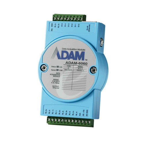 Advantech ADAM-6060 6-ch Digital Input and 6-ch Relay
Modbus TCP Module