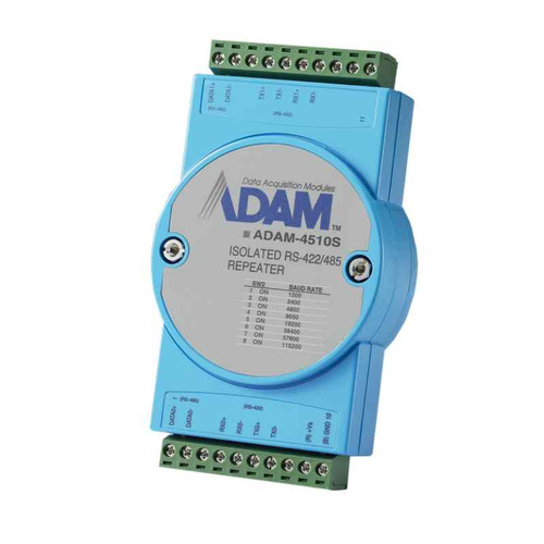 Advantech ADAM-4510S Isolated RS-422/485 Repeater, 2.5kV Isolation, DIN-Rail Mount