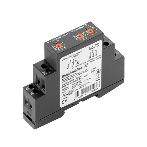 Weidmuller TFIS 12-240V UC Multifunction Timer Relay, 1 CO Contact, 8A, 12-240V AC/DC, Screw Connection