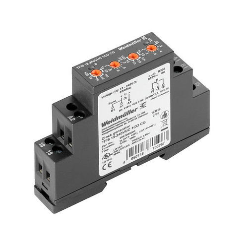 Weidmuller TFIS 12-240V UC Clock Generator Timer Relay, 1 CO Contact, 8A, 12-240V AC/DC, Screw Connection