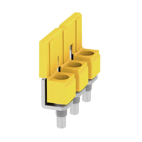 Weidmuller WQV 10/3 Cross-Connector, 3-Pole, 63A, 9.9mm Pitch, Yellow, Screw-In Connection, Insulated
