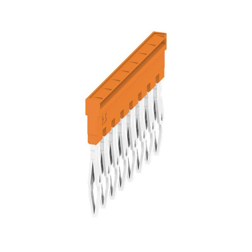 Weidmuller ZQV 2.5N/8 Cross-Connector for Terminal Blocks, 8 Poles, 2.5mm², 24A, Push In, Orange