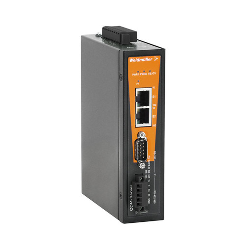 Weidmuller IE-CS Serial to Ethernet Converter, 2x RJ45, RS-232/422/485, Rail Mounted