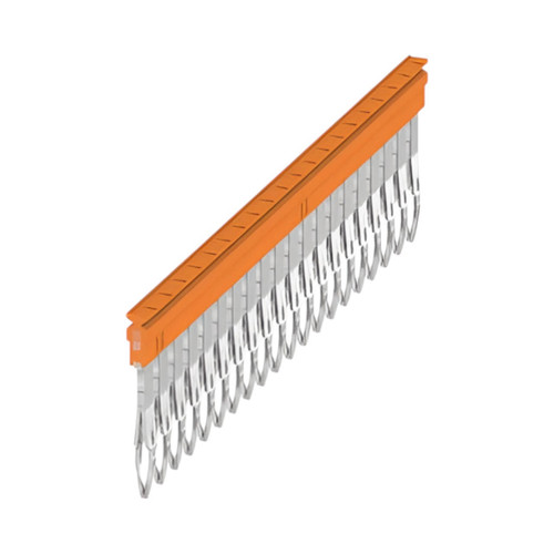 Weidmuller ZQV 2.5N/20 Cross-Connector for Terminal Blocks, 20 Pole, 2.5mm², 24A, Plug-In Connection, Orange
