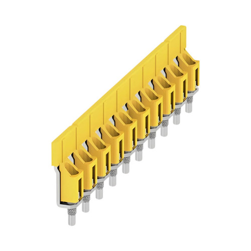 Weidmuller WQV 35/10 Cross-Connector for Terminal Blocks, 10 Poles, 35mm², 112A, Yellow, Screw Connection